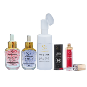 Kit 2 skincare básico: 1  mousse + 1 sérum dia + 1 sérum noite + 1 Protetor Solar